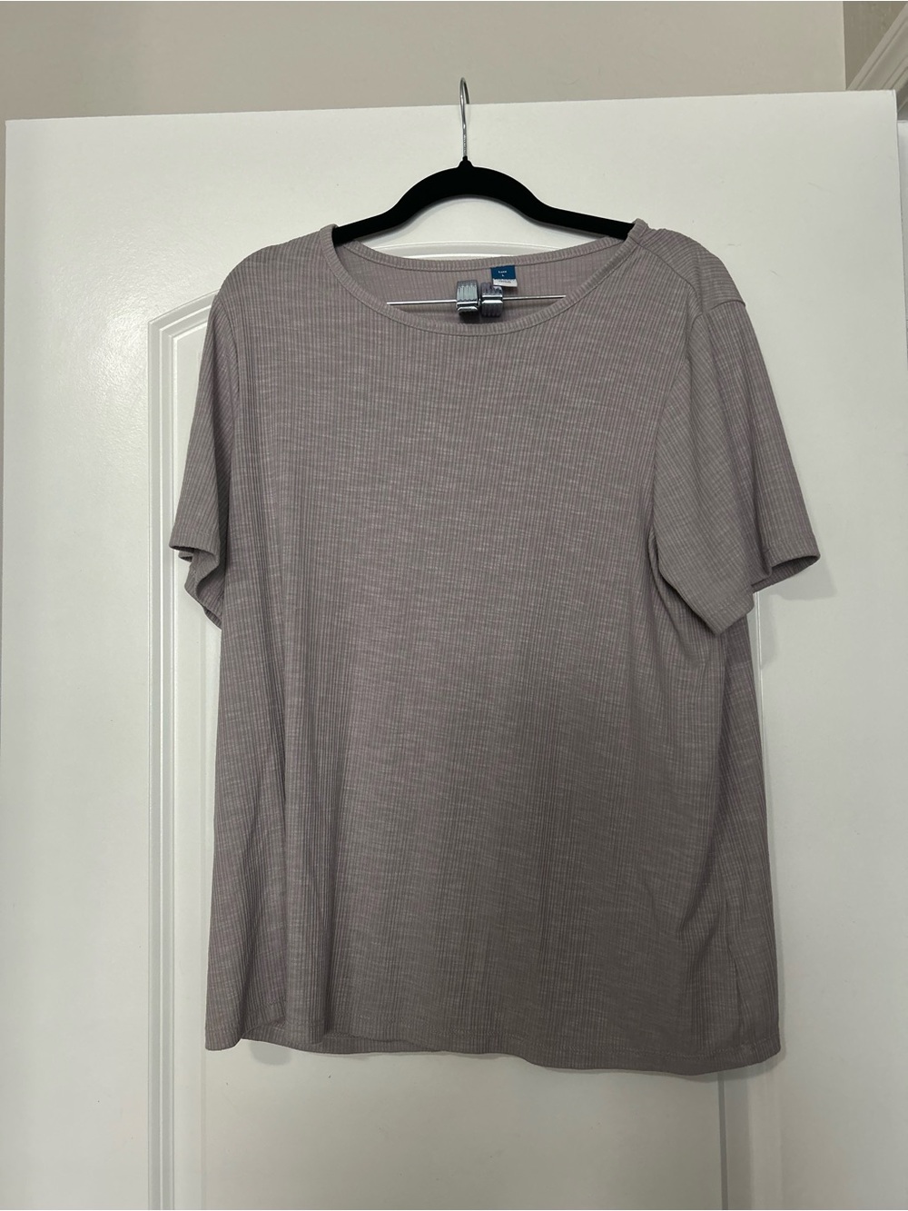 Old Navy Short Sleeve Ribbed Crew Tee - Mauve Gray